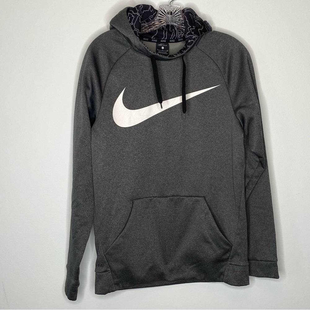 Nike Grey Therma Swoosh Pullover Hooded Sweatshirt